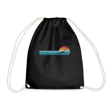 Spearfishing Rétro Vintage Sunset Cadeau - Sac de sport léger - noir - Devant