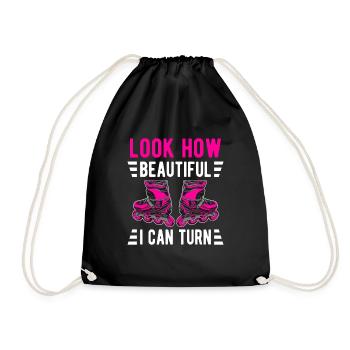 Inline skates women Look how nice turning - Drawstring Bag - black - Front