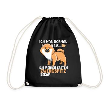 Pomeranian Zwergspitz Hundemotiv geschenk - Turnbeutel - Schwarz - Vorne