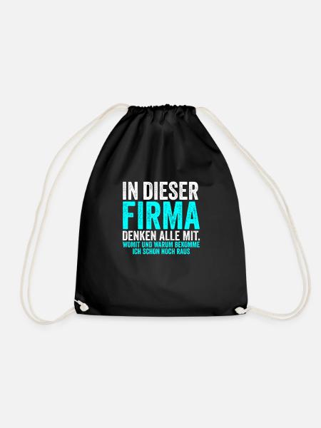 In Dieser Firma denken alle mit, Lustig Spruch - Turnbeutel - Schwarz