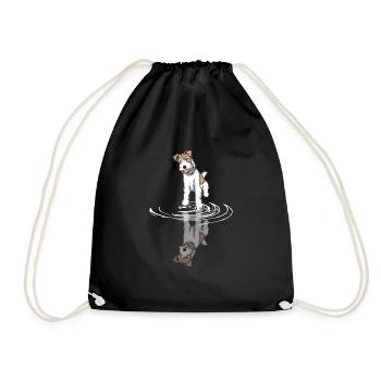 Foxterrier Drahthaar | Foxterrier T-Shirt - Turnbeutel - Schwarz - Vorne