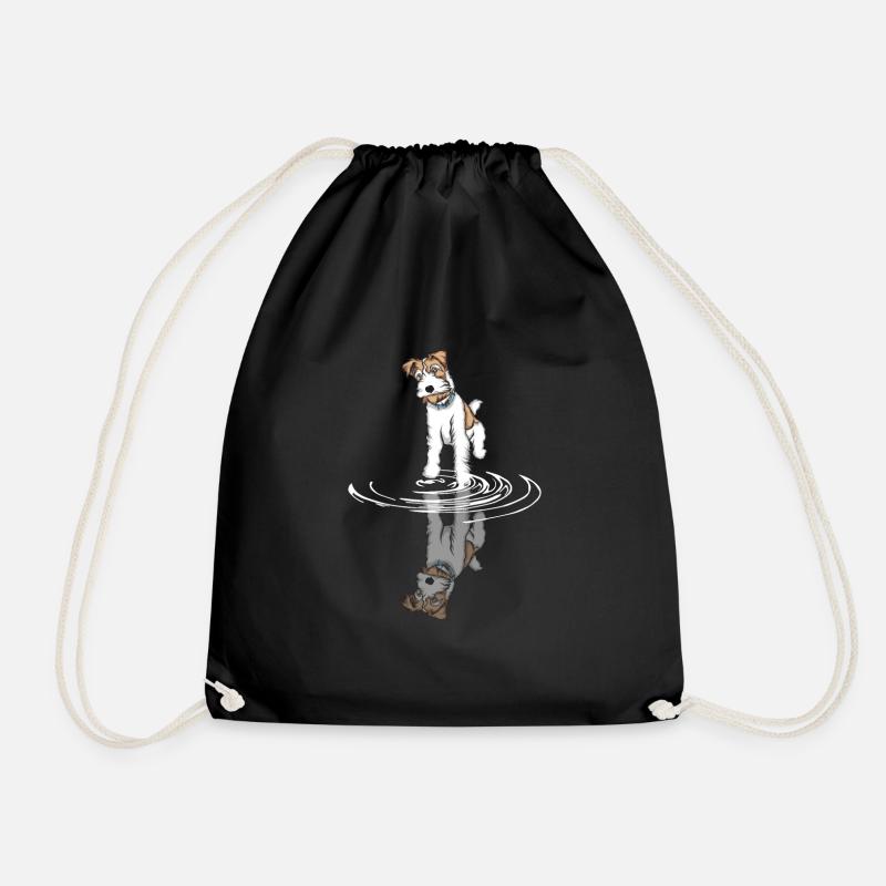 Foxterrier Drahthaar | Foxterrier T-Shirt - Turnbeutel - Schwarz