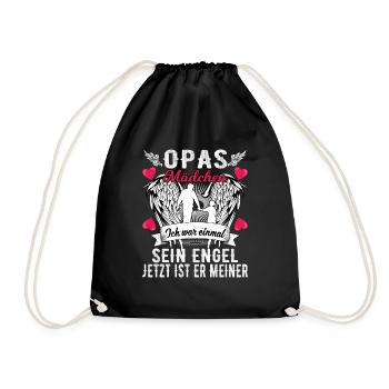 Opas Mädchen Ich War Einmal Sein Engel - Turnbeutel - Schwarz - Vorne