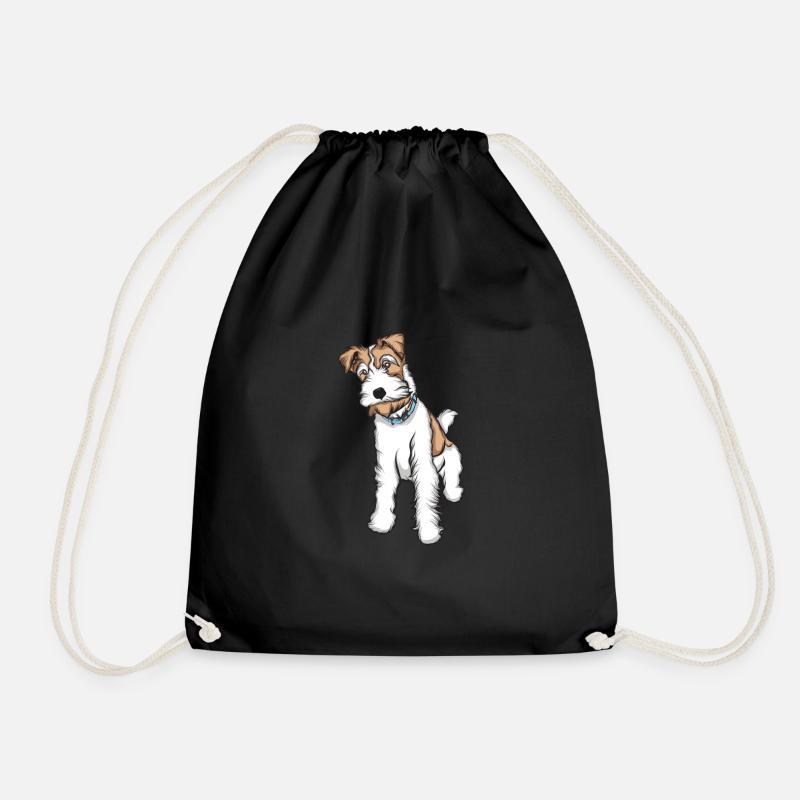 Foxterrier Drahthaar | Foxterrier T-Shirt - Turnbeutel - Schwarz