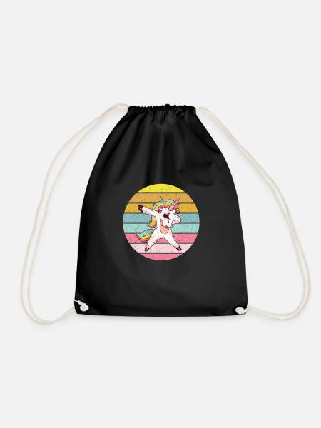 Dabbendes Einhorn Dabbing unicorn - Turnbeutel - Schwarz