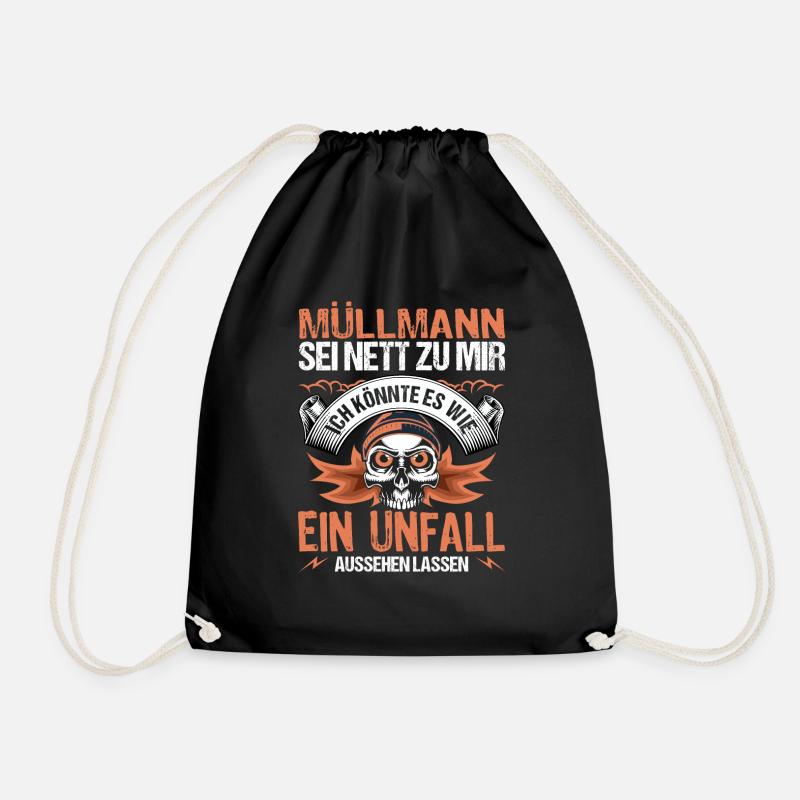 Müllmann Sei Nett Zu Mir Unfall | Müllmann - Turnbeutel - Schwarz