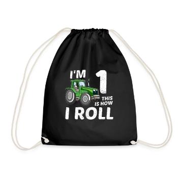Je suis 1 an 1. Tracteur anniversaire tracteur - Sac de sport léger - noir - Devant