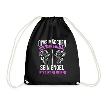 Opas Mädchen Ich War Einmal Sein Engel - Turnbeutel - Schwarz - Vorne
