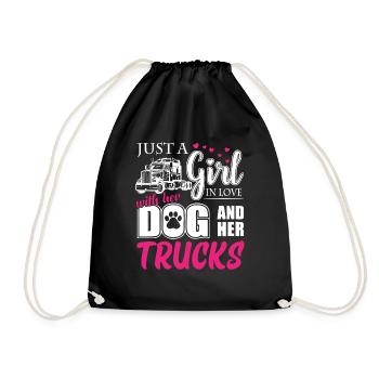 Just a Girl In Love With Her Dog and Her Truck - Turnbeutel - Schwarz - Vorne