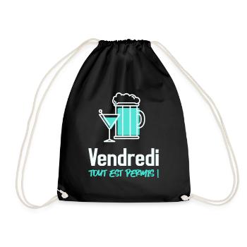 Vendredi tout est permis - Sac de sport léger - noir - Devant