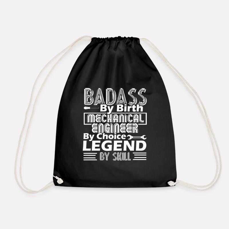 Mechanical Engineer Mechanical Engineer By Choice - Drawstring Bag - black