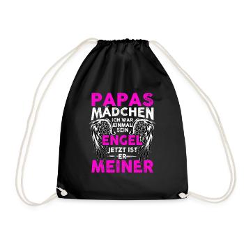 Papas Mädchen Ich War Einmal Sein Engel - Turnbeutel - Schwarz - Vorne
