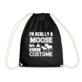 Moose I'm Really A Moose - Drawstring Bag - black - Front