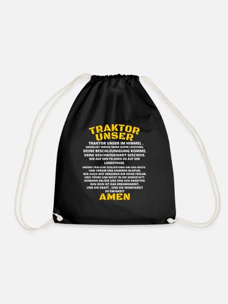 Traktor ,Trecker Bauer/Austria/Landwirt / Dorfkind - Turnbeutel - Schwarz