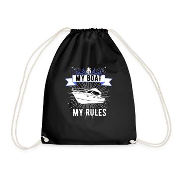 Boat Regatta . Powerboat motor yacht . Yacht Sailing - Drawstring Bag - black - Front