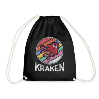 Kraken Children - Drawstring Bag - black - Front