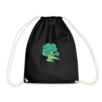 Broccoli Broccoli Vegetable Vegetarian Gift Idea - Drawstring Bag - black - Front