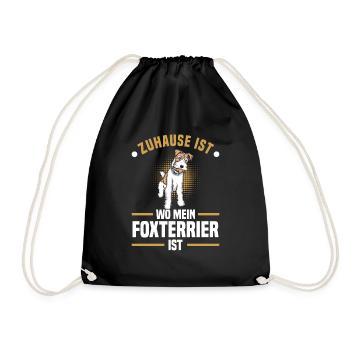 Foxterrier Drahthaar | Foxterrier - Turnbeutel - Schwarz - Vorne