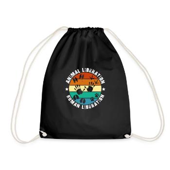 Animal Liberation Human Liberation Prints - Drawstring Bag - black - Front