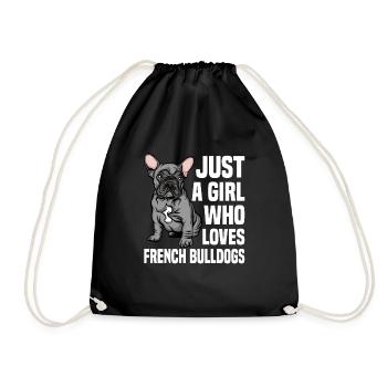 French Bulldog | French Bulldog - Drawstring Bag - black - Front