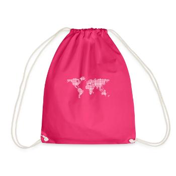 Carte du monde Idée cadeau Voyage - Sac de sport léger - fuchsia - Devant