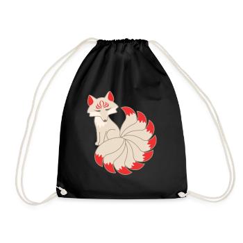 Kitsune Fuchs - Turnbeutel - Schwarz - Vorne
