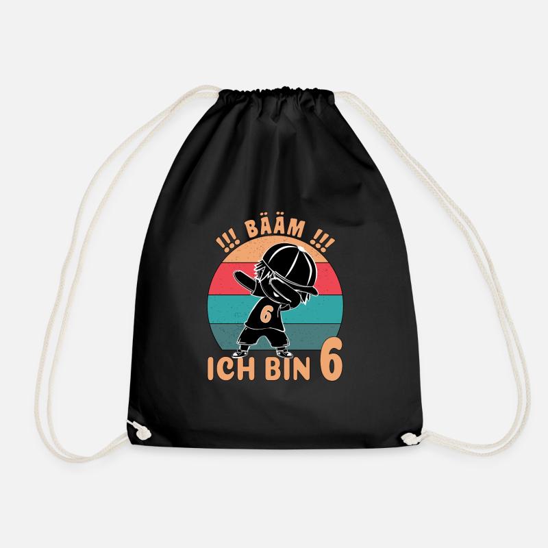 Bääm Geburtstag ich bin 6. - Turnbeutel - Schwarz