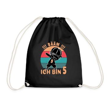 Bääm Geburtstag ich bin 5. - Turnbeutel - Schwarz - Vorne