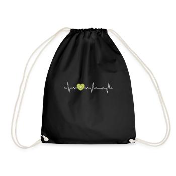 Kiwi Früchte Obst Kiwis Frucht Herzschlag - Turnbeutel - Schwarz - Vorne