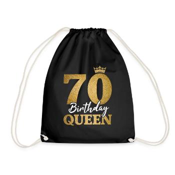 70 Birthday Queen 70th Birthday Women 70 years - Drawstring Bag - black - Front