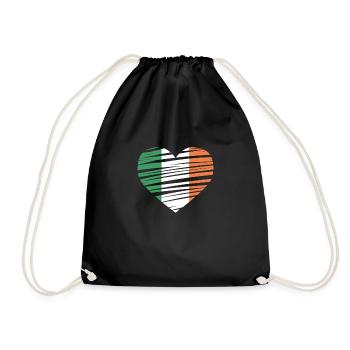 Irland Irländer Irische Flagge Irisches Geschenk - Turnbeutel - Schwarz - Vorne
