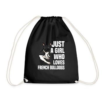 French Bulldog - Sac de sport léger - noir - Devant