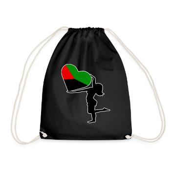Silhouette femme cœur couleur drapeau Martinique - Sac de sport léger - noir - Devant