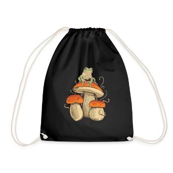 Cueillette de champignons Champignons Grenouille Chercheur de champignons Nature - Sac de sport léger - noir - Devant