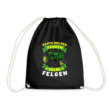 Echte Helden Fahren Gelbe Felgen - Turnbeutel - Schwarz - Vorne