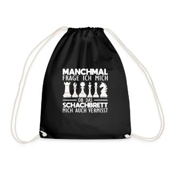 Schach Sprüche - Turnbeutel - Schwarz - Vorne