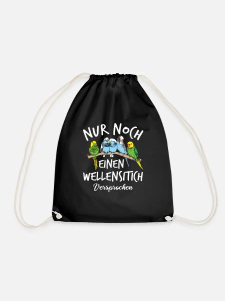 Nur noch einen Wellensittich | Wellensittich - Turnbeutel - Schwarz