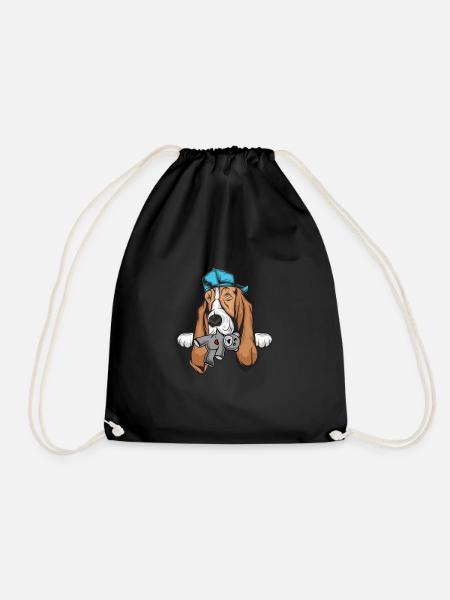Basset Hound - Turnbeutel - Schwarz