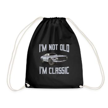 Ich bin nicht alt Ich bin Classic Retro Muscle Car Geschenk - Turnbeutel - Schwarz - Vorne