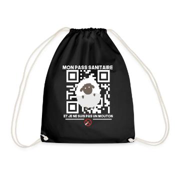 Mon pass sanitaire anti vaccin humour covid - Sac de sport léger - noir - Devant