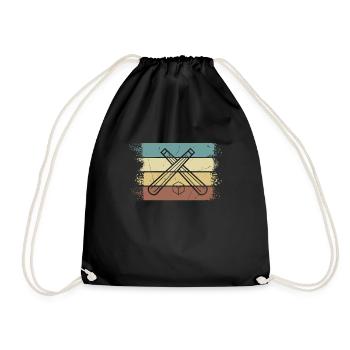Knitting Retro Vintage Moar Stöbel Knittelspieler - Drawstring Bag - black - Front
