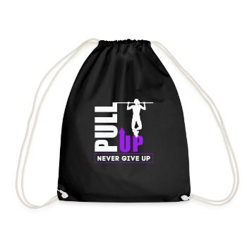 Pull Up Never Give Up Frauen Calisthenics - Turnbeutel - Schwarz - Vorne