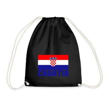 Croatia - Drawstring Bag - black - Front