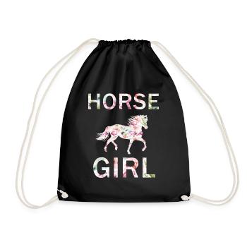 fille de cheval - Sac de sport léger - noir - Devant