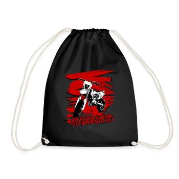 Supermoto / Supermotard / Supermoto Wheelie - Drawstring Bag - black - Front