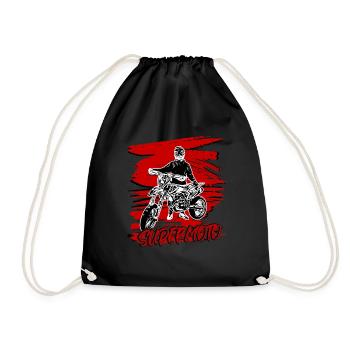Supermoto / Supermotard / Supermoto Wheelie - Drawstring Bag - black - Front