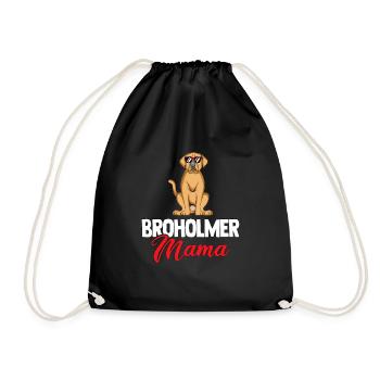 Dog Mom Dog Dad Dog Mom | Broholmer - Drawstring Bag - black - Front