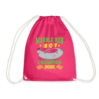 MARBLE RUN BOY. - Drawstring Bag - fuchsia - Front