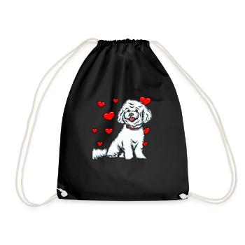 Bichon Frise - Sac de sport léger - noir - Devant