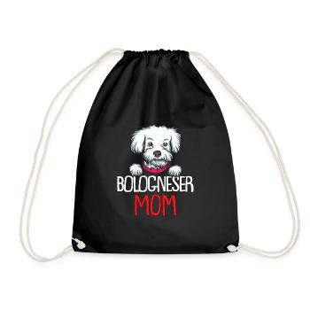 Bologneser Hunde Dad Dog Mom | Bologneser - Turnbeutel - Schwarz - Vorne